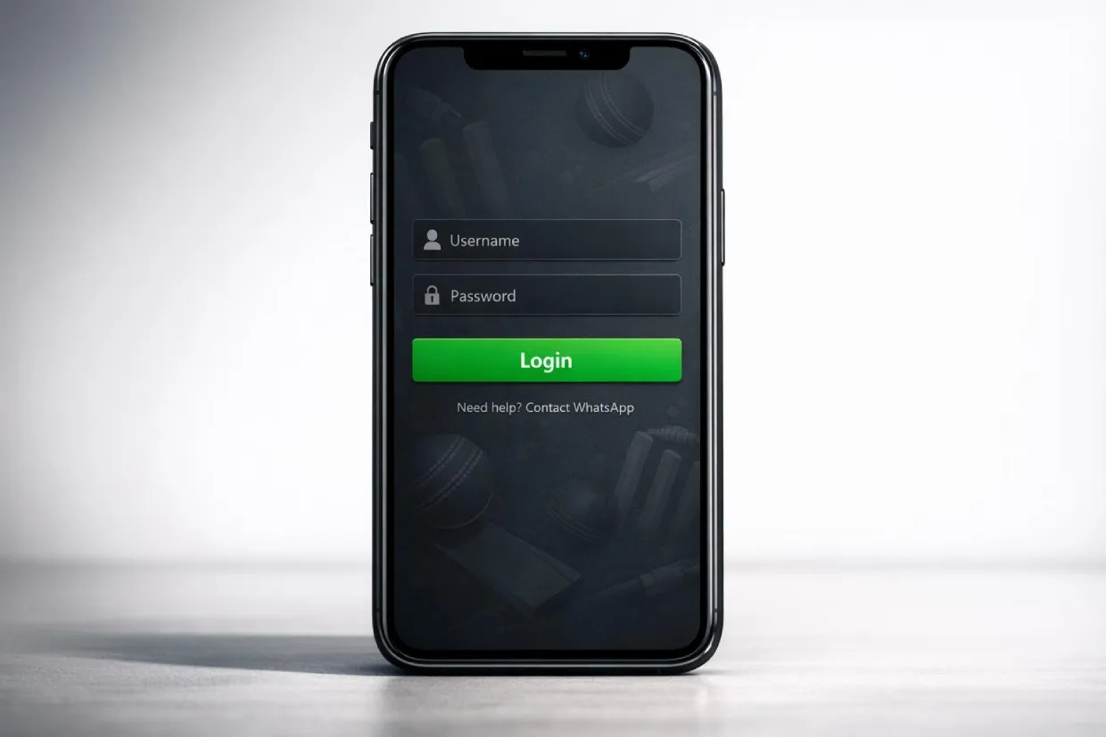 Lotus365 Login screen on mobile — enter your Lotus365 ID and password on Lotus365apk.club